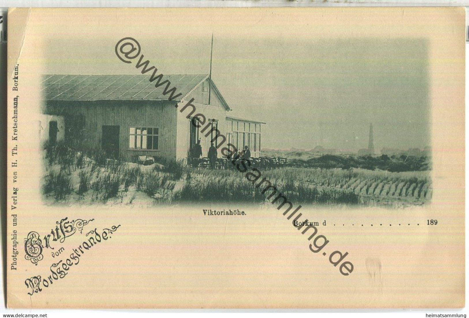 Borkum - Viktoriahöhe - Gruss vom Nordseestrande - Verlag H. Th. Kretschmann Borkum
