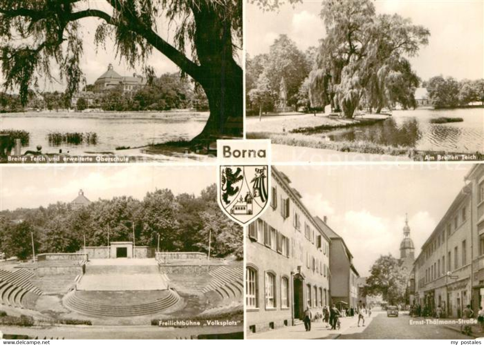 Borna Leipzig Breiter Teich Oberschule Freilichtbuehne Volksplatz Ernst Thaelman