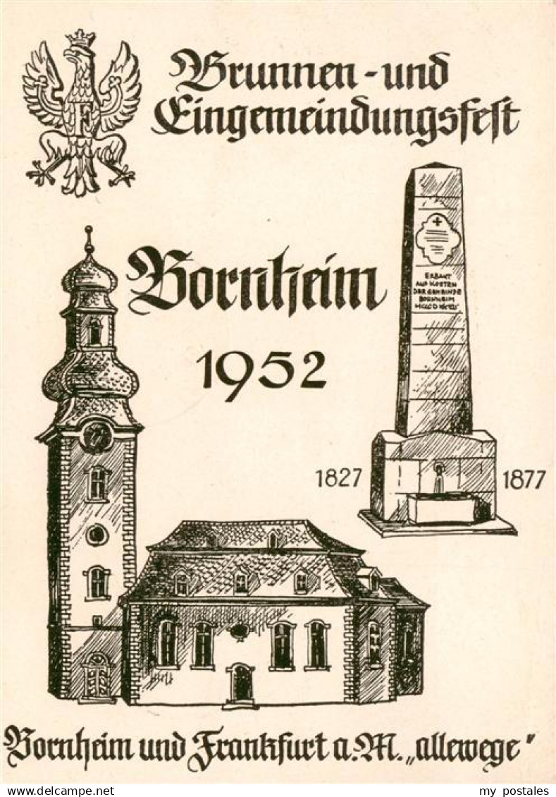 Bornheim Hessen Frankfurt Main Brunnen- und Eingemeindungsfest Kuenstlerkarte
