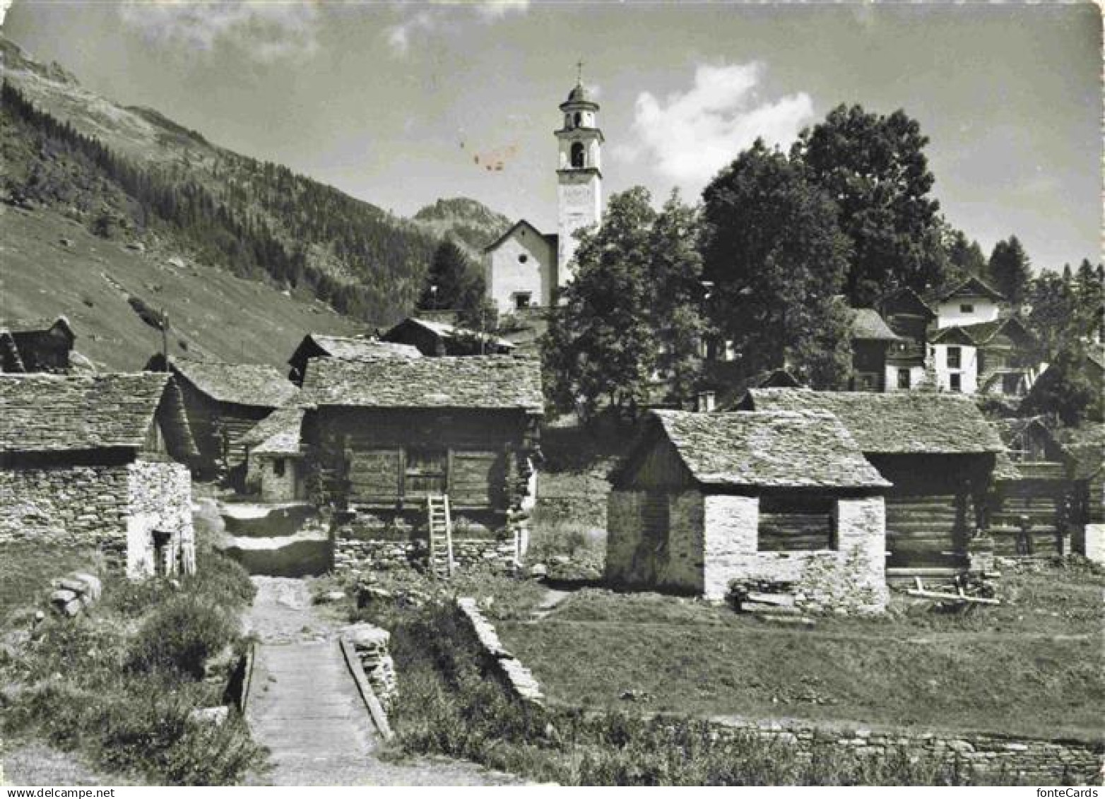 Bosco-Gurin TI das Walserdorf im Tessin Teilansicht