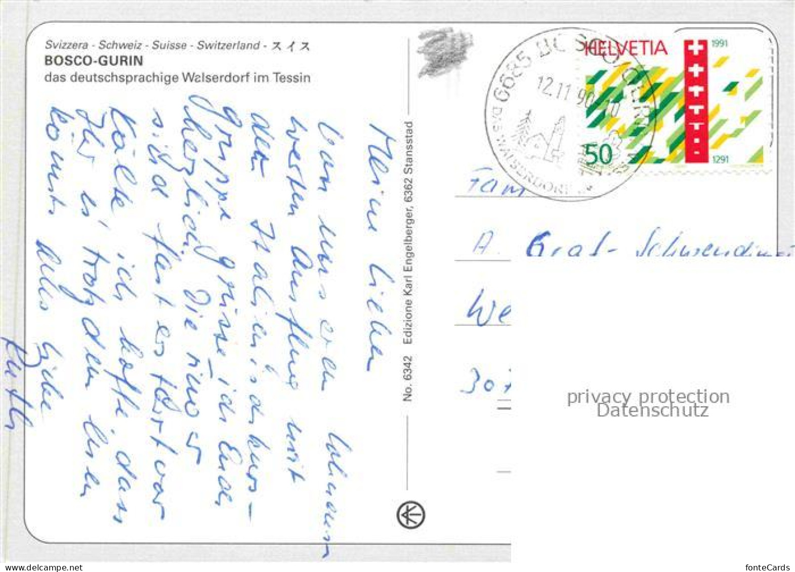 Bosco-Gurin Vallemaggia TI Walserdorf im Tessin Kirche Innenansicht