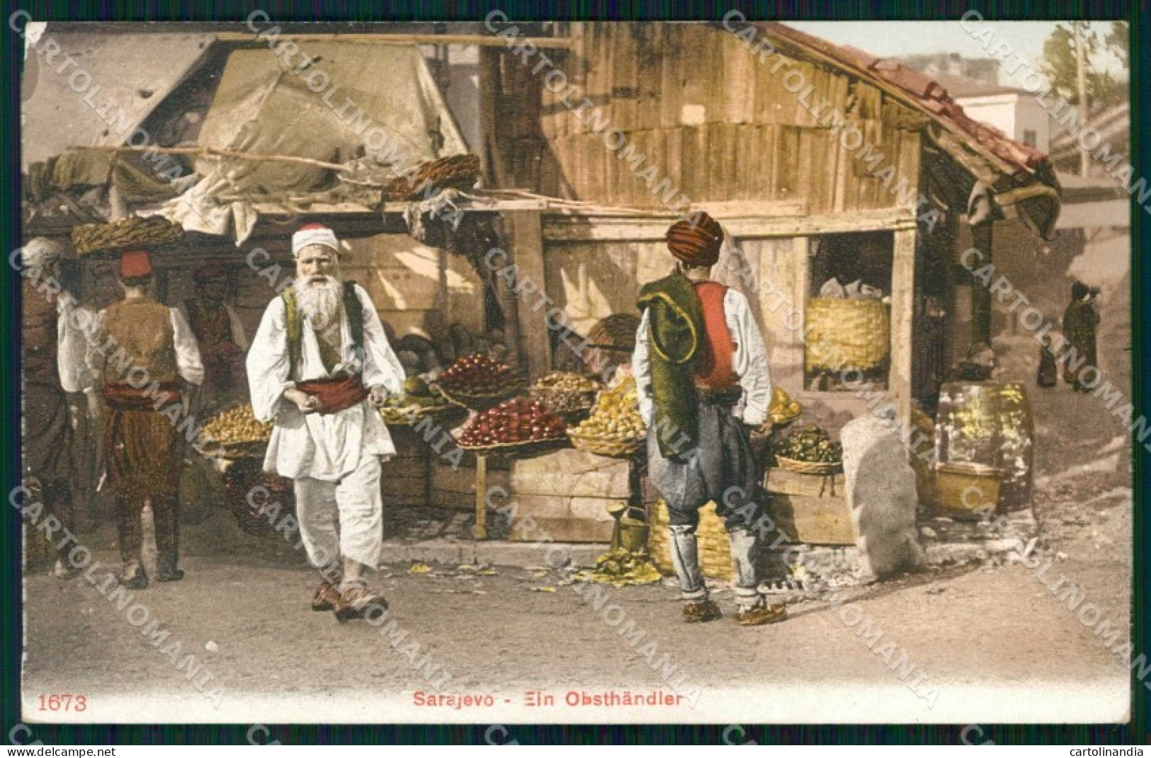 Bosnia Erzegovina Bosna Hercegovina Sarajevo Mercato SCOLLATA cartolina RT6670