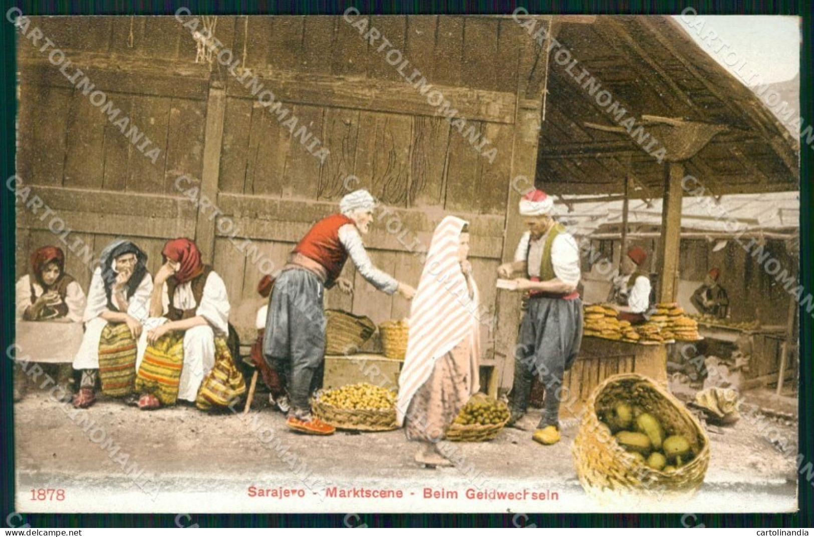 Bosnia Erzegovina Bosna Hercegovina Sarajevo Motivo Mercato cartolina RT6676