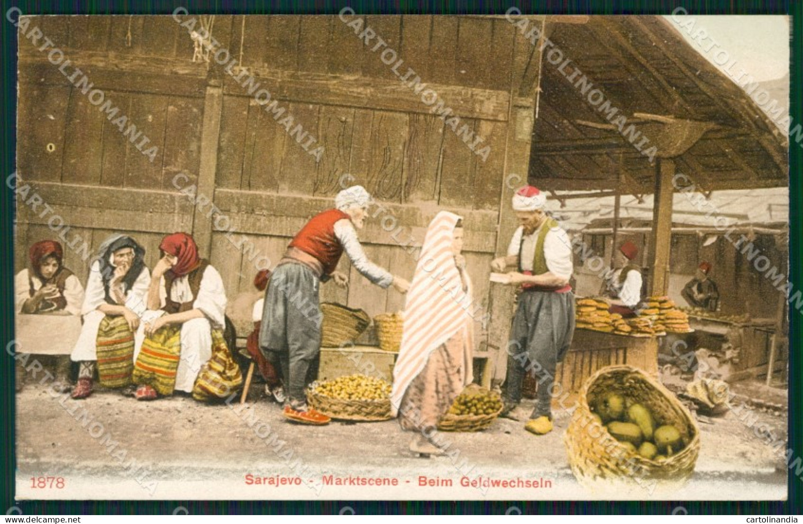 Bosnia Erzegovina Sarajevo Mercato cartolina QZ9289