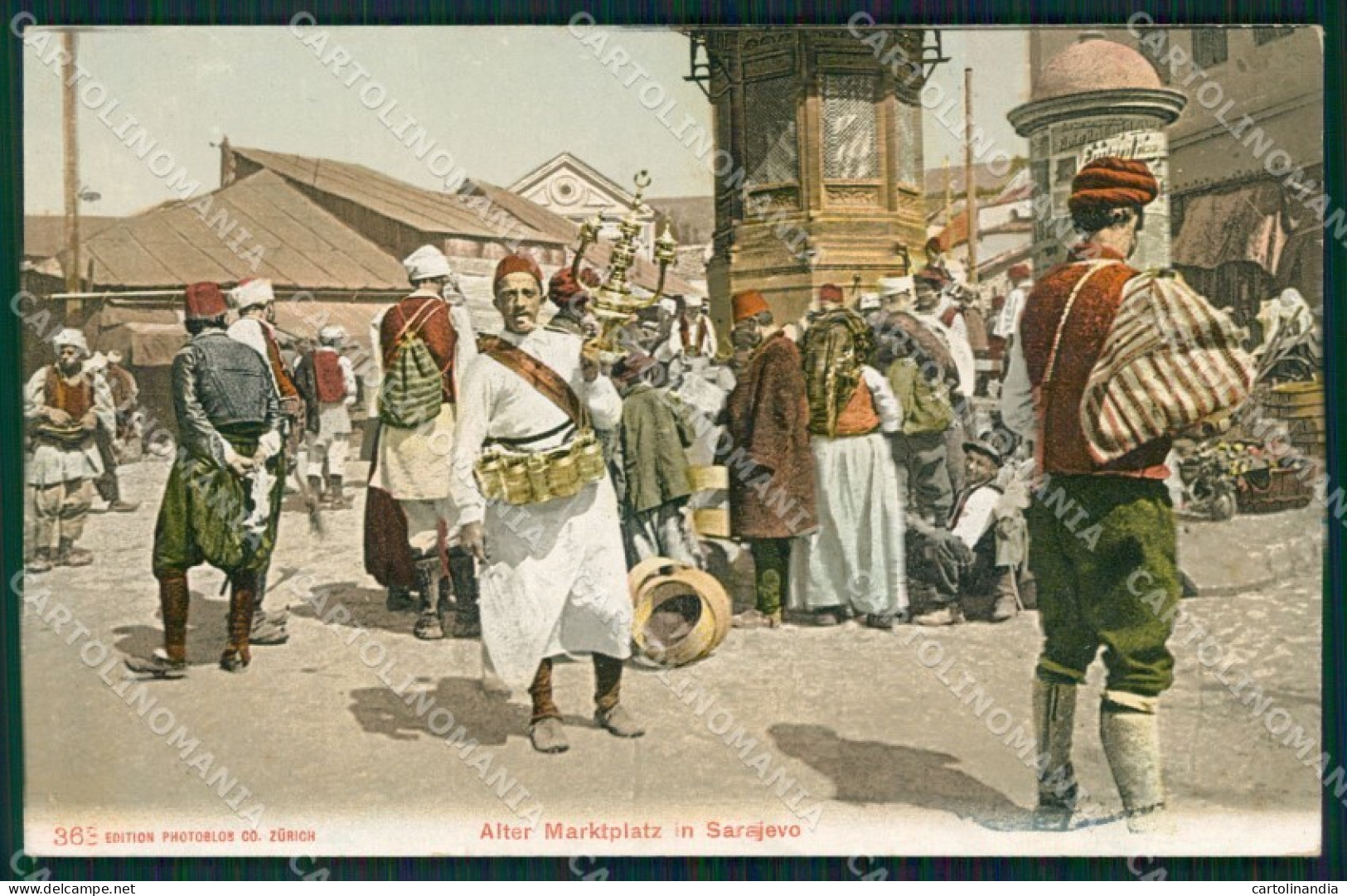 Bosnia Erzegovina Sarajevo Mercato cartolina QZ9290