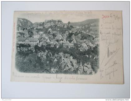 Ansichtskarte 1901 Jajce Österreich / Bosnien Herzegowina gesendet nach Trieste. Panorama Ansicht