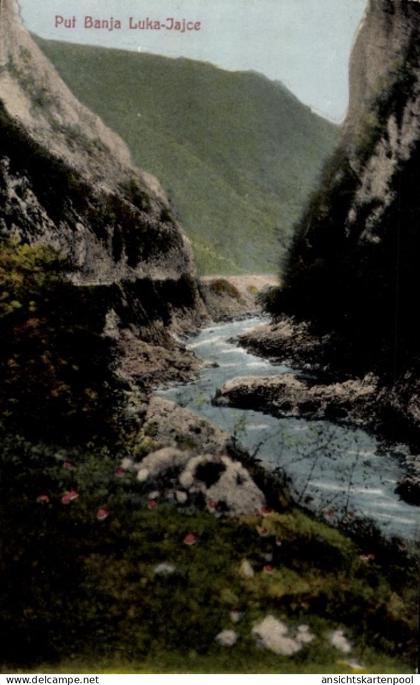 CPA Banja Luka Bosnien Herzegowina, Flusslandschaft, Berge