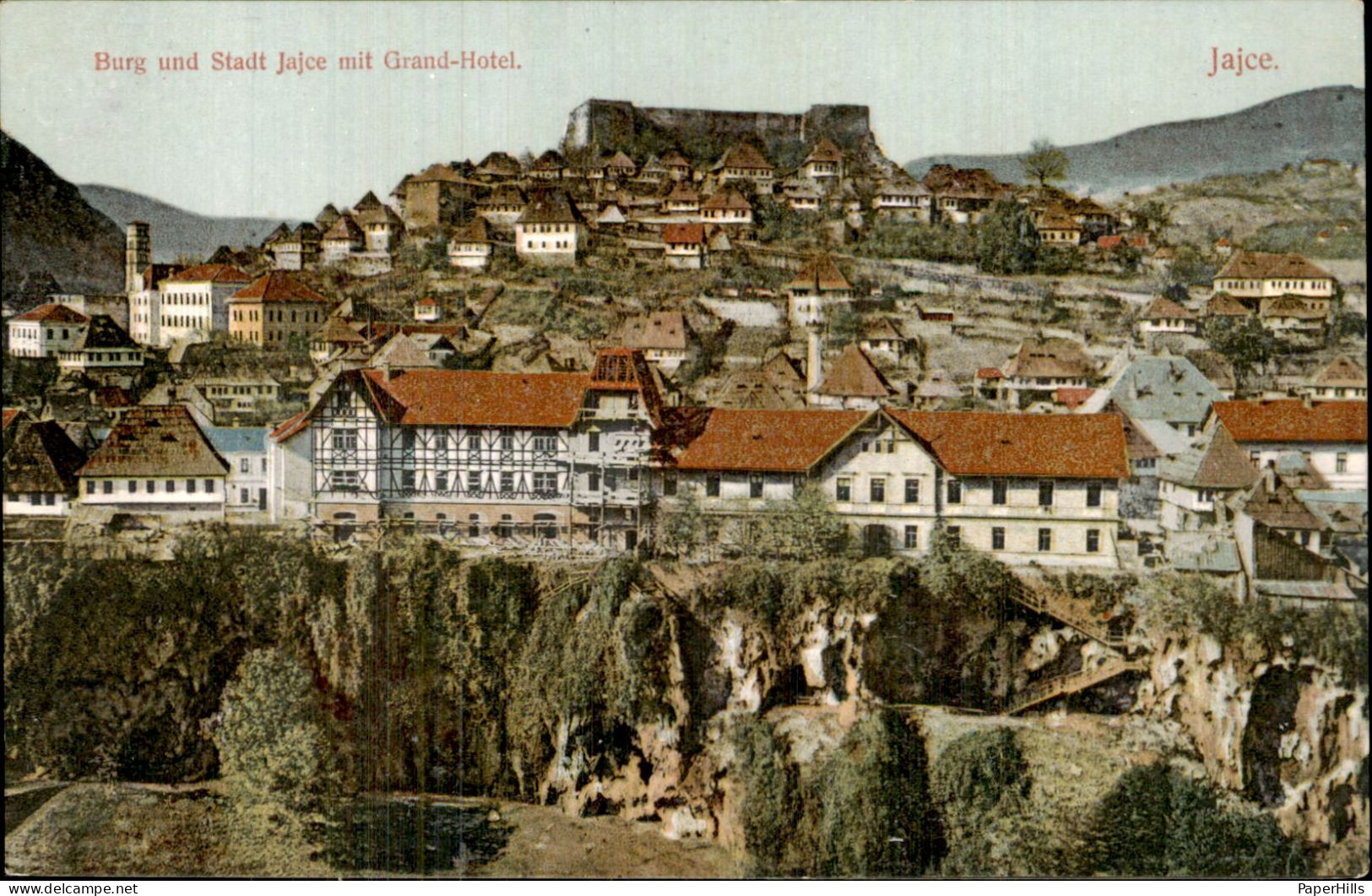 Bosnië en Herzegovina - Jajce - Burg und Stadt Jajce mit Grand-Hotel
