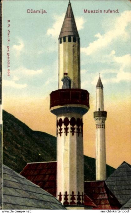 CPA Bosnien Herzegowina, Moschee, Minarett