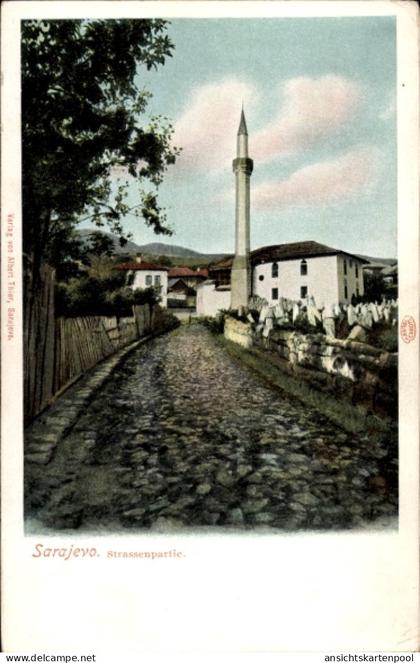 CPA Sarajevo Bosnien Herzegowina, Straße, Turm