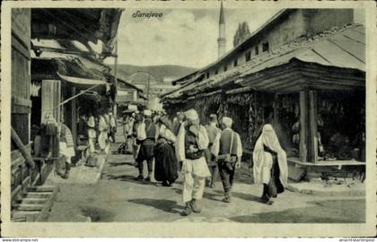 CPA Sarajevo Bosnien Herzegowina, Straßenpartie, Anwohner