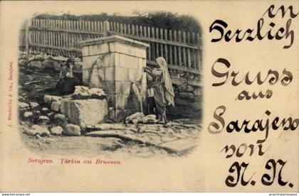 CPA Sarajevo Bosnien Herzegowina, Türkin am Brunnen