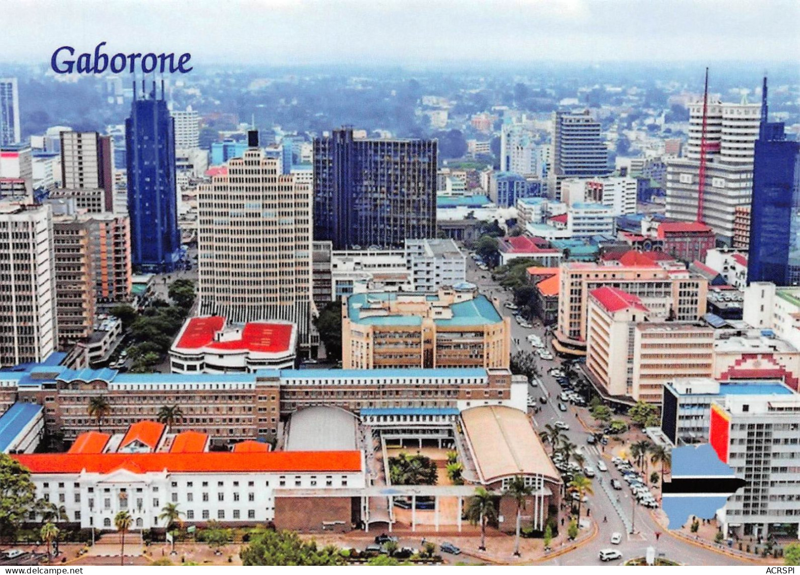 BOTSWANA GABORONE centre ville vue aérienne save water dos vierge non voyagé éditions MAMM2021 (2 Scans) N° 4 \MP7111