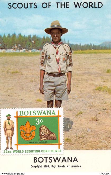 BOTSWANA Scouts of the world jeune scout Botswanais dos vierge non voyagé éditions NSD (2 Scans) N°12 \MP7111