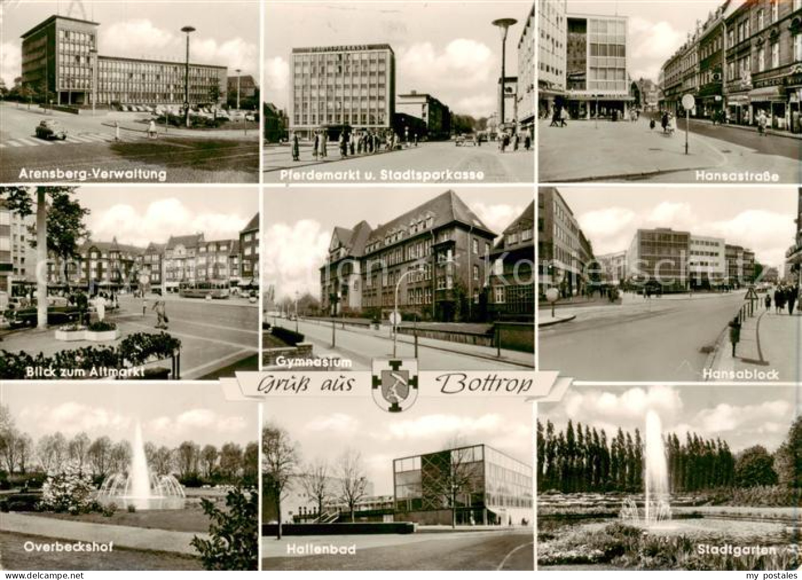 Bottrop Arensberg-Verwaltung Pferdemarkt Sparkasse Strassenpartien Hansablock Gy
