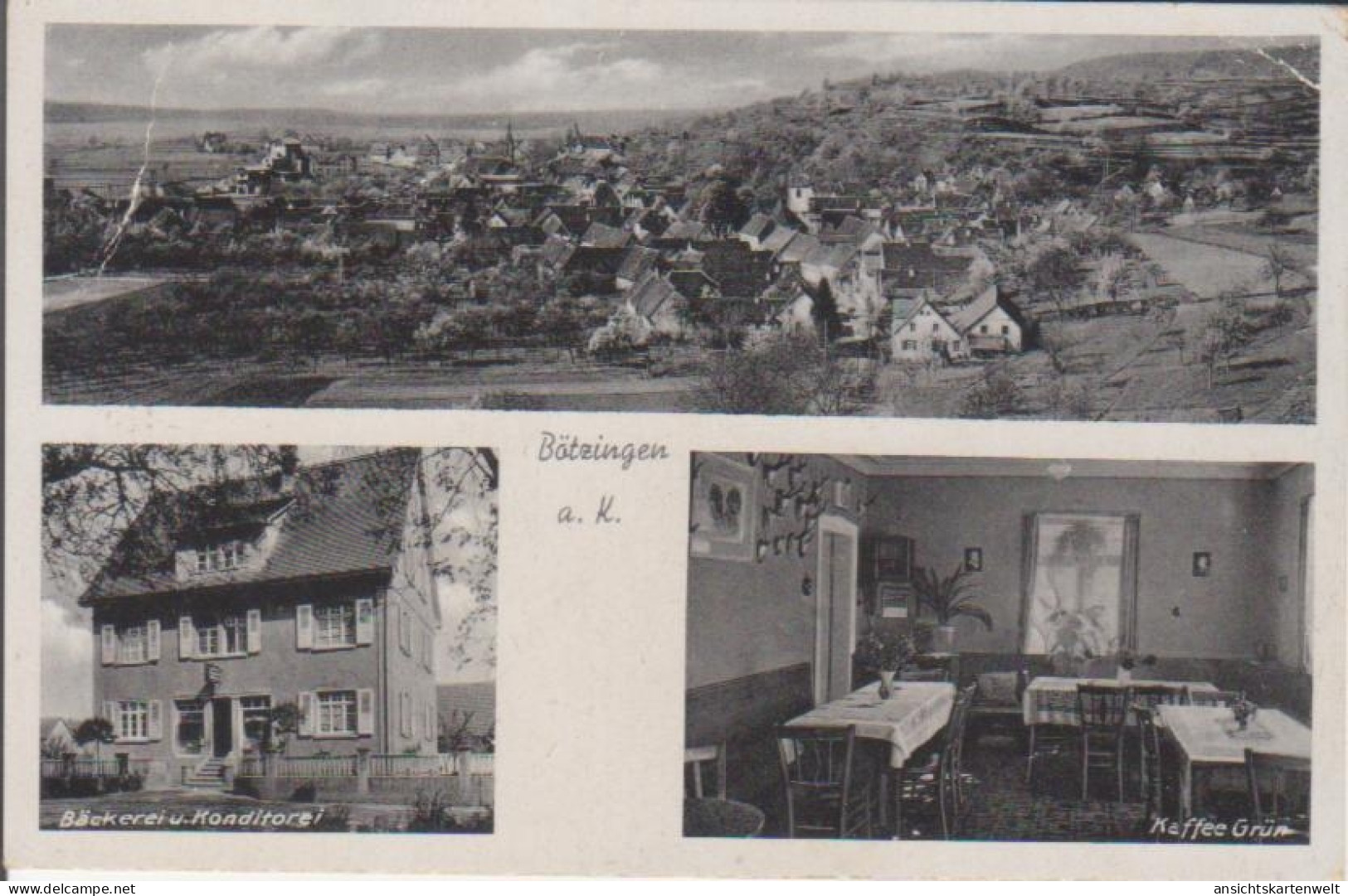 Bötzingen a.K. Bäckerei Kaffee Grün Panorama gl1943 #227.158