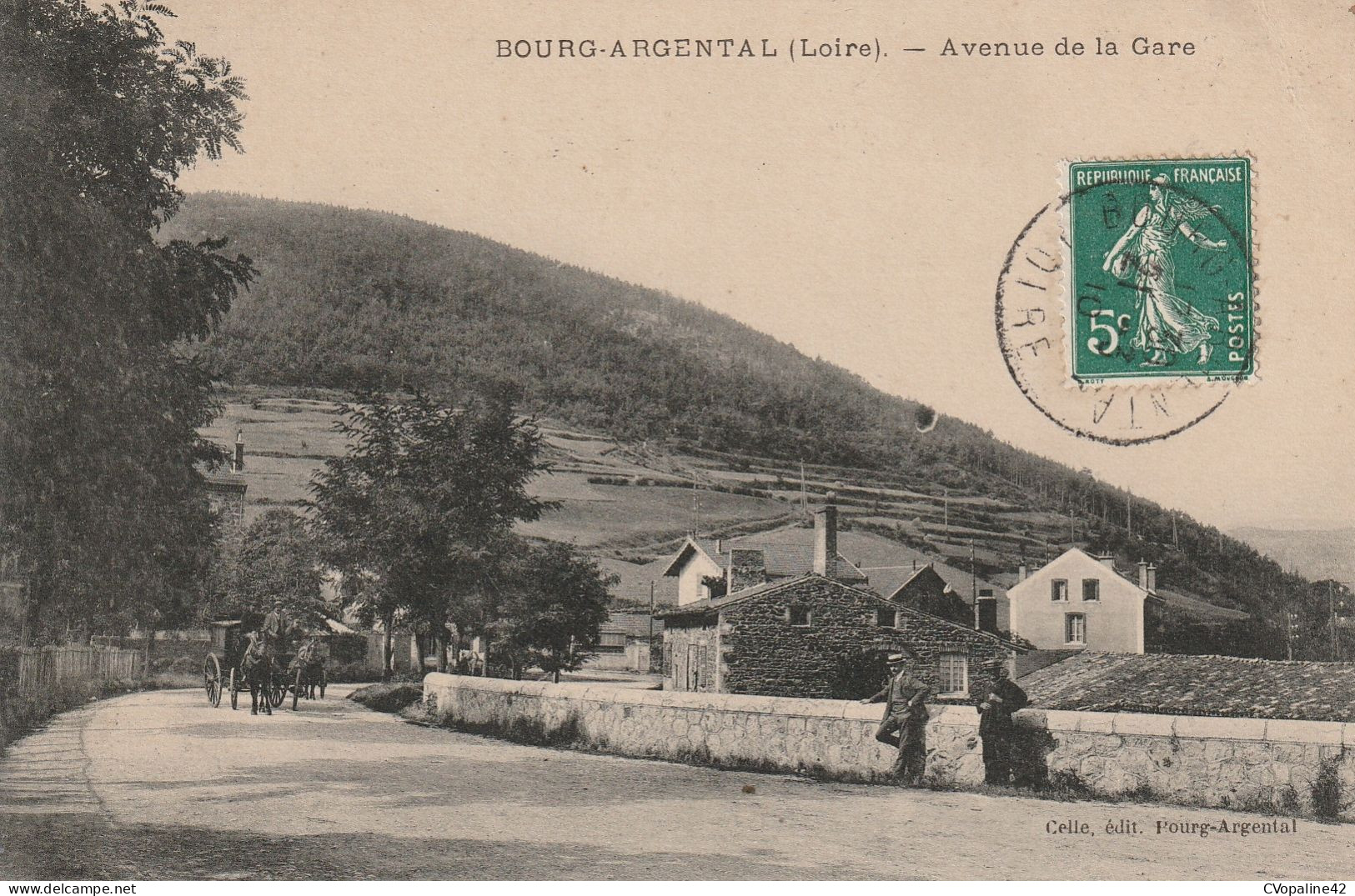 BOURG-ARGENTAL (42) Avenue de la Gare en 1910