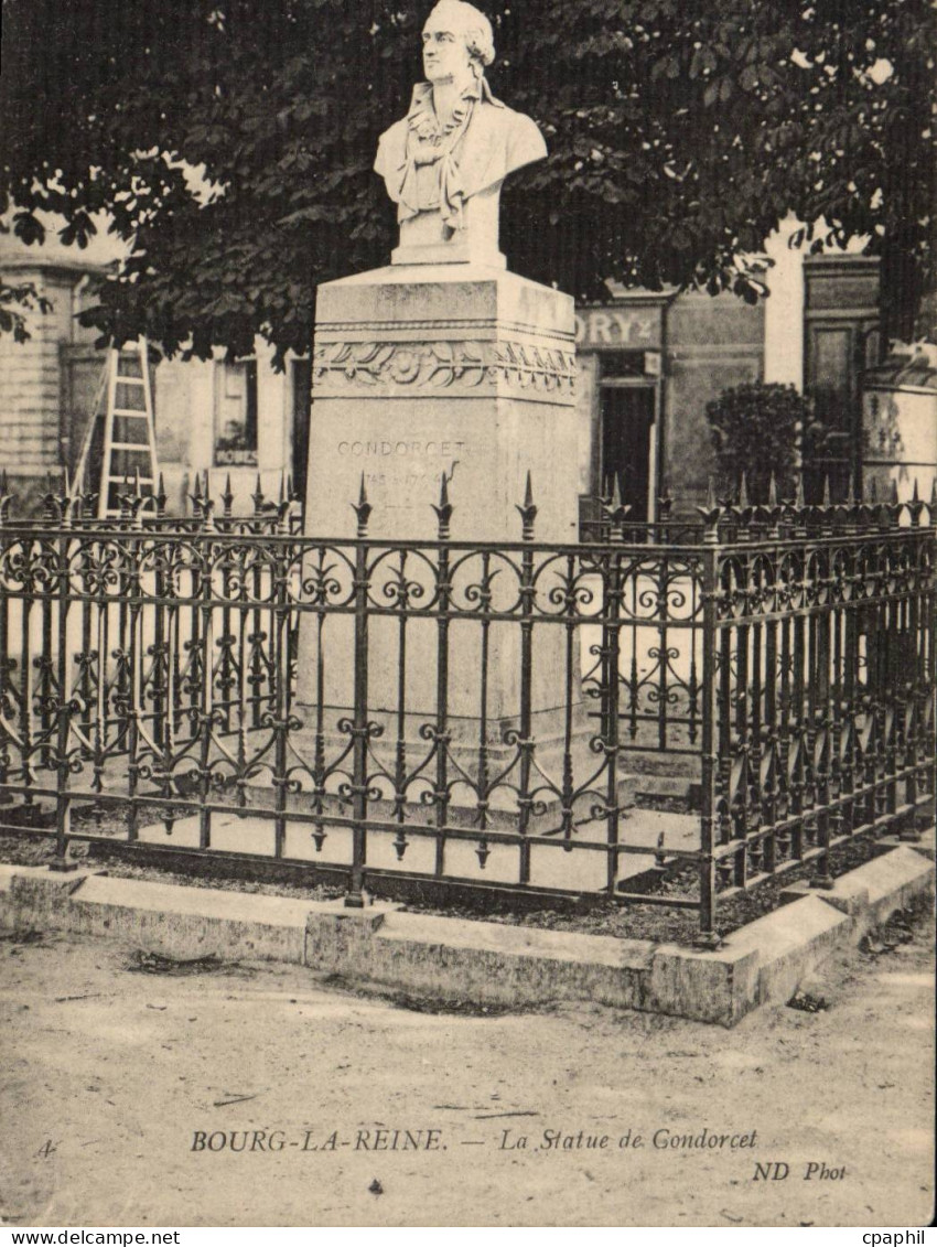 Bourg la Reine CPA La statue de Condorcet