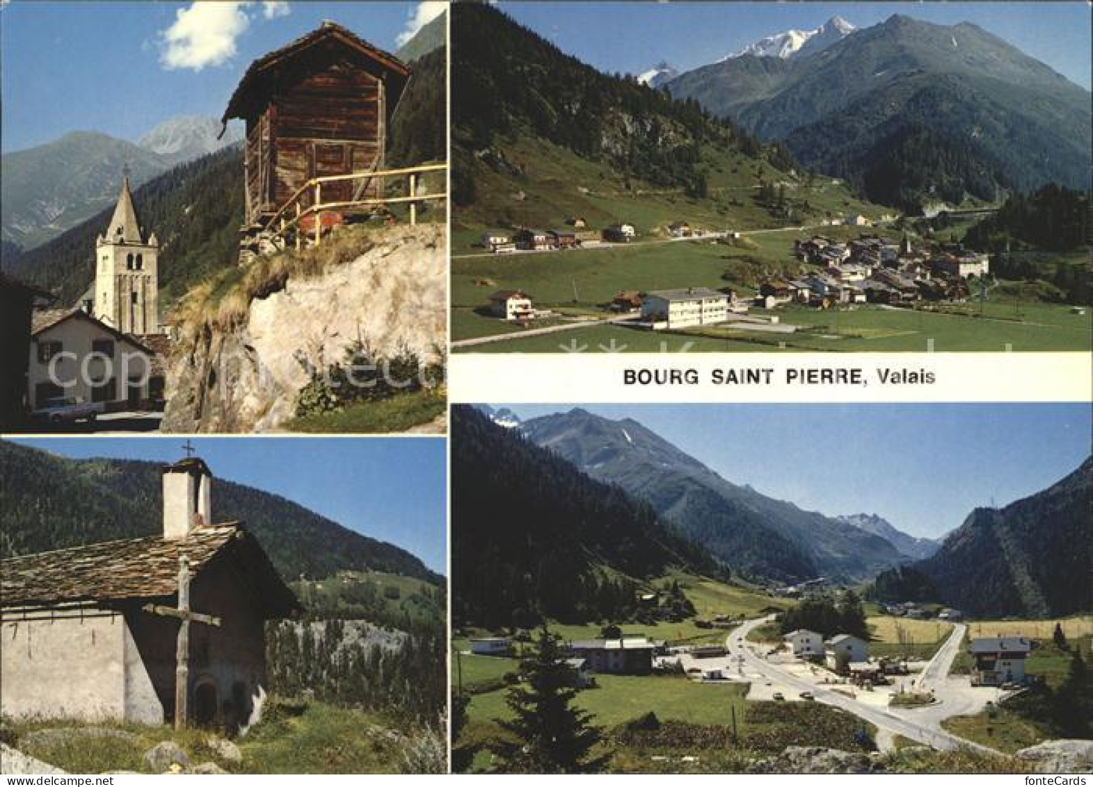 Bourg Saint Pierre Gesamtansicht Kirche Kapelle Alpen