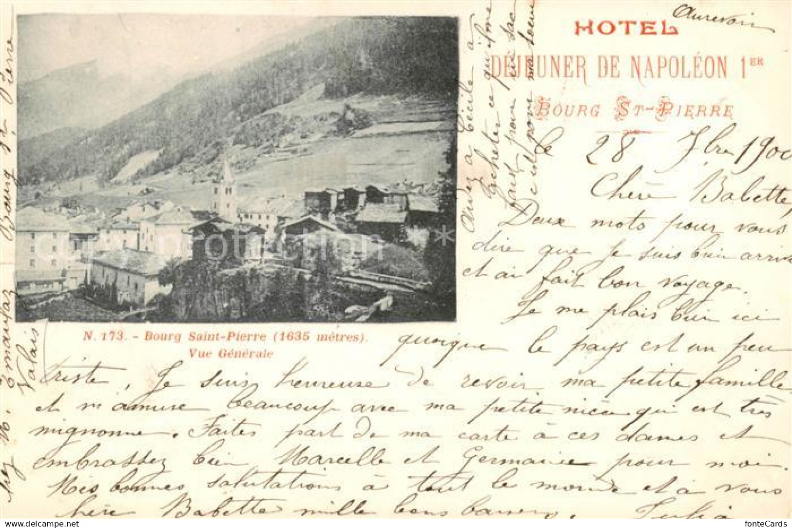 Bourg Saint Pierre Vue generale