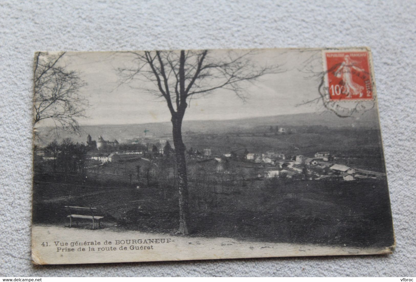 Bourganeuf, vue générale prise de la route de Guéret, Creuse