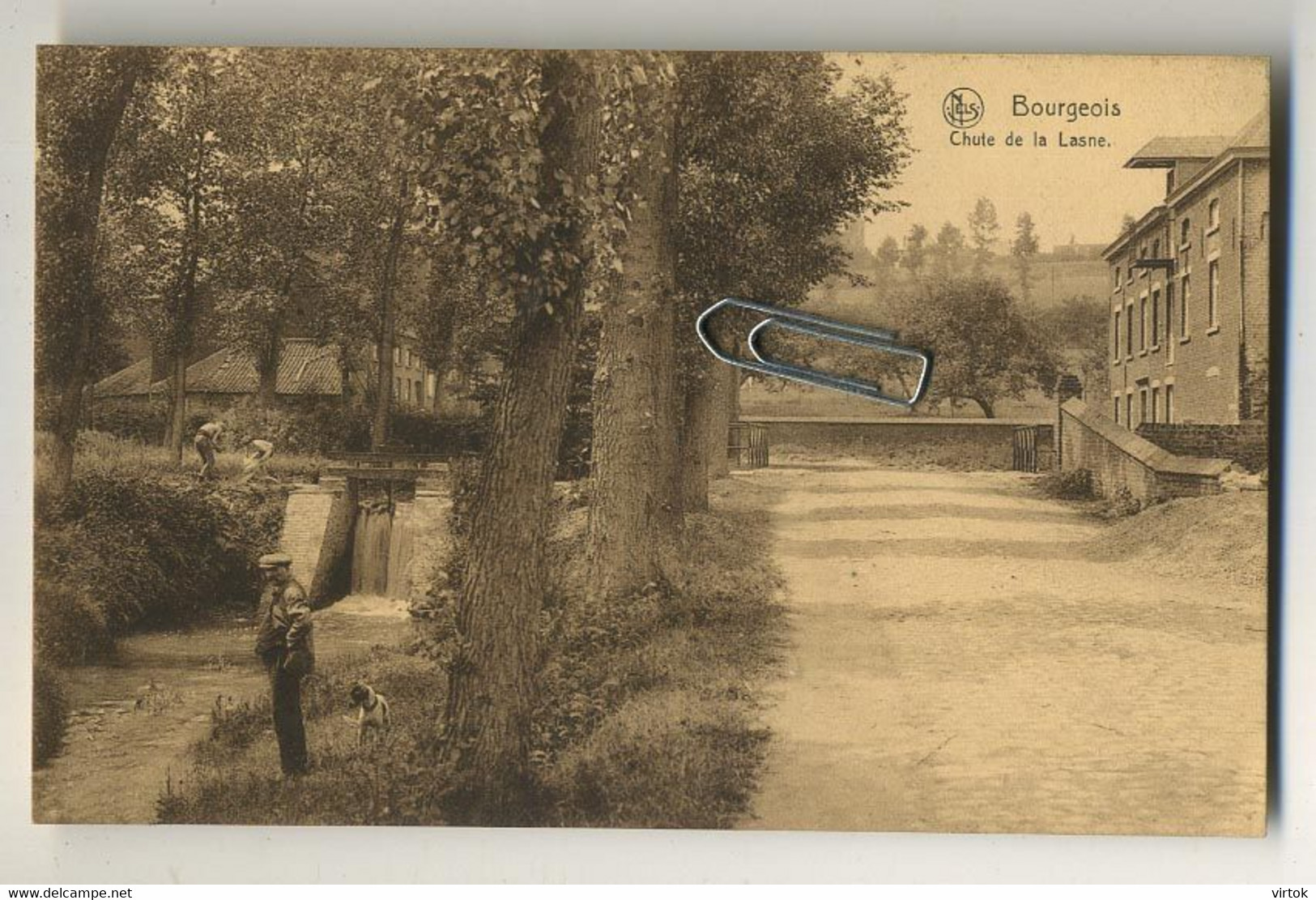 Bourgeois  ( Rixensart  ) : chute de la Lasne   (  ecrit avec timbres ) edit : Piron Renard-mercerie-epicerie.....