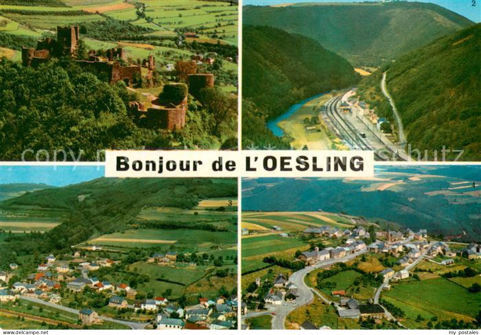 Bourscheid Luxembourg Village et Chateau Goebelsmuehle Michelau vue aérienne