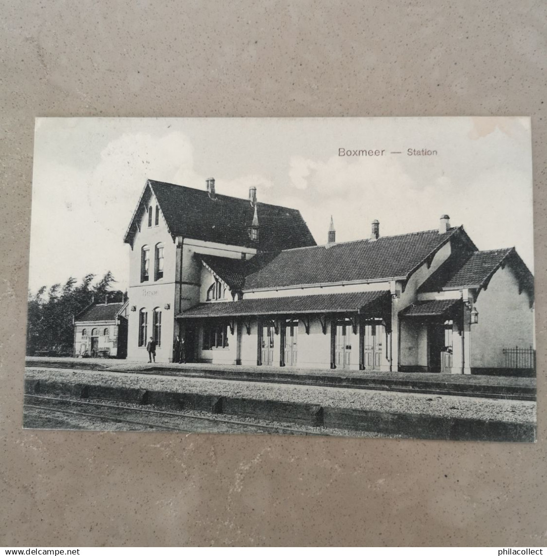 Boxmeer (N-Br.) Station 1911 Topkaart - hoek vlekje