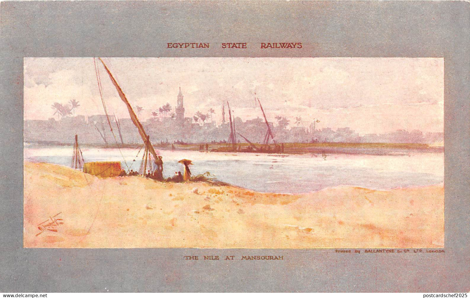 BR100257 egyptian state railways the nile at mansourah egypt africa postcard