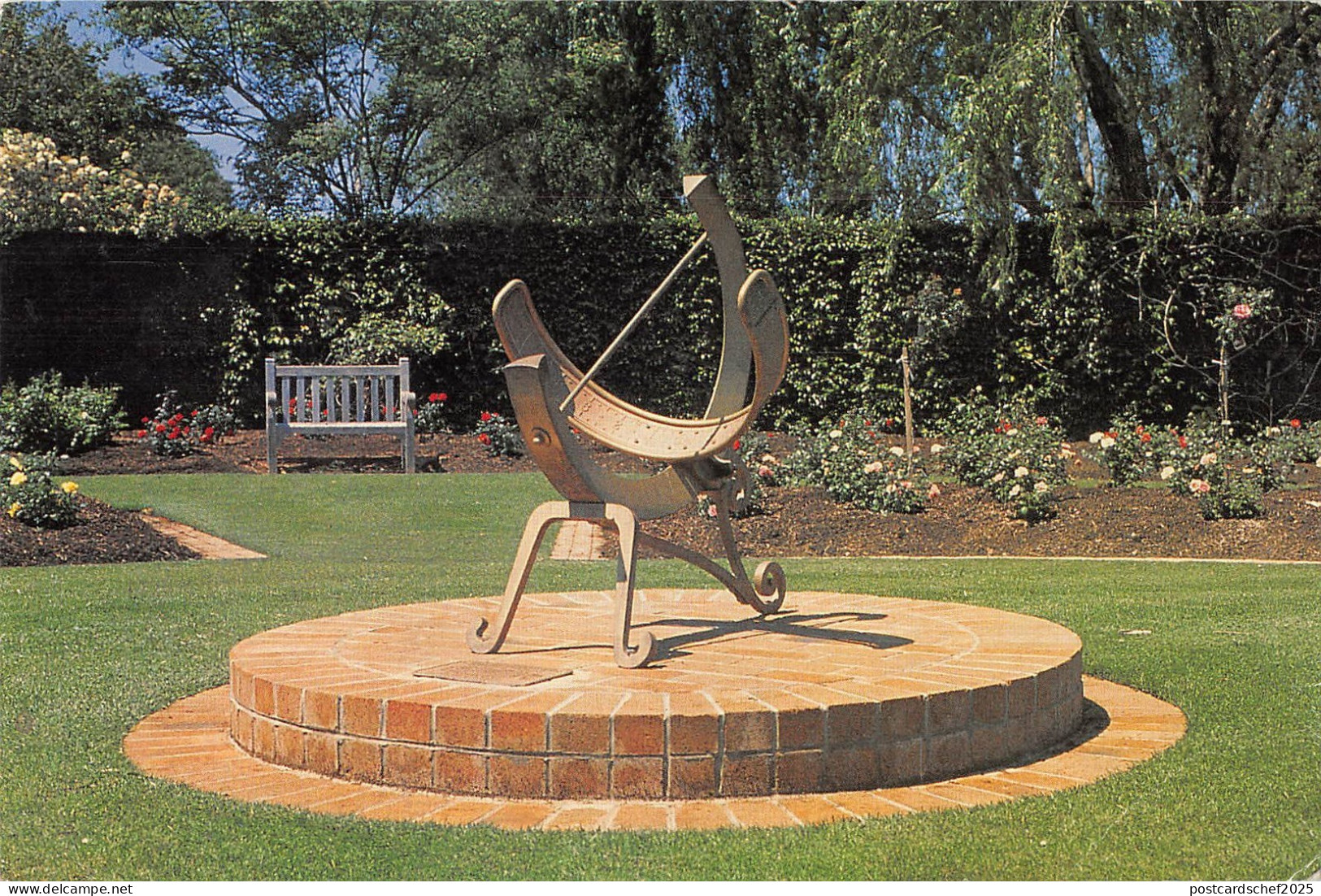 BR101871 wollongong  equatorial sundial rose garden botanic garden   australia