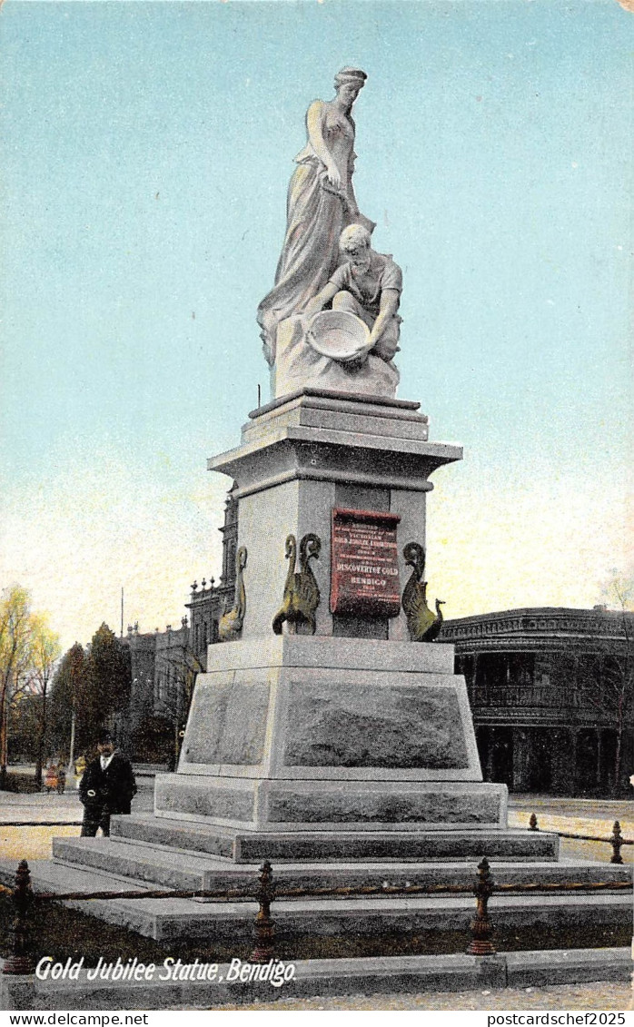 BR102343 gold jubilee statue bendigo australia