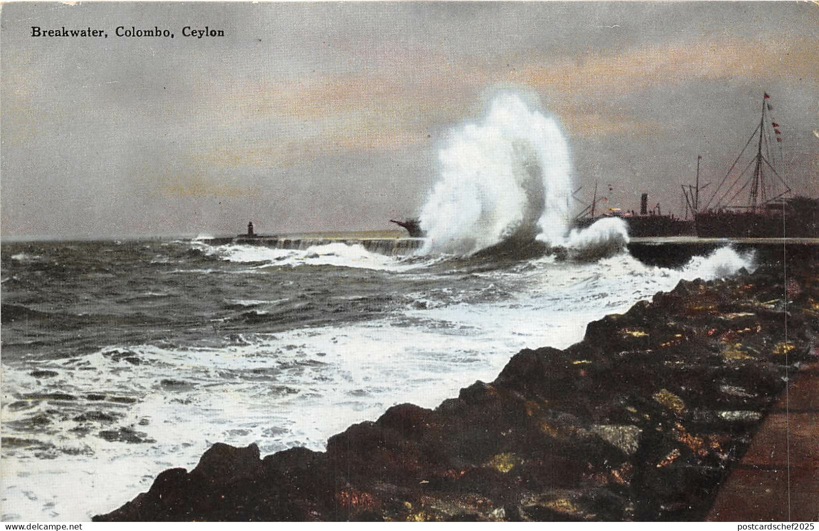 br104230 breakwater colombo ceylon  sri lanka