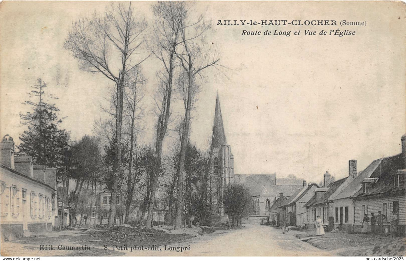 br107292 ailly le haut clocher route de long et vue d eglise france