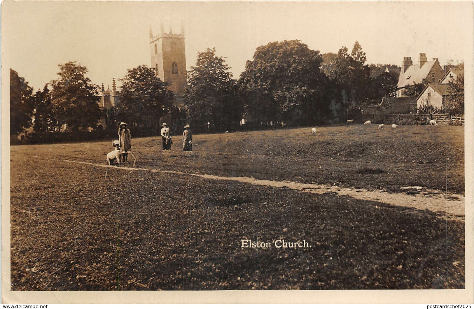 br109073 elston church uk Nottinghamshire real photo