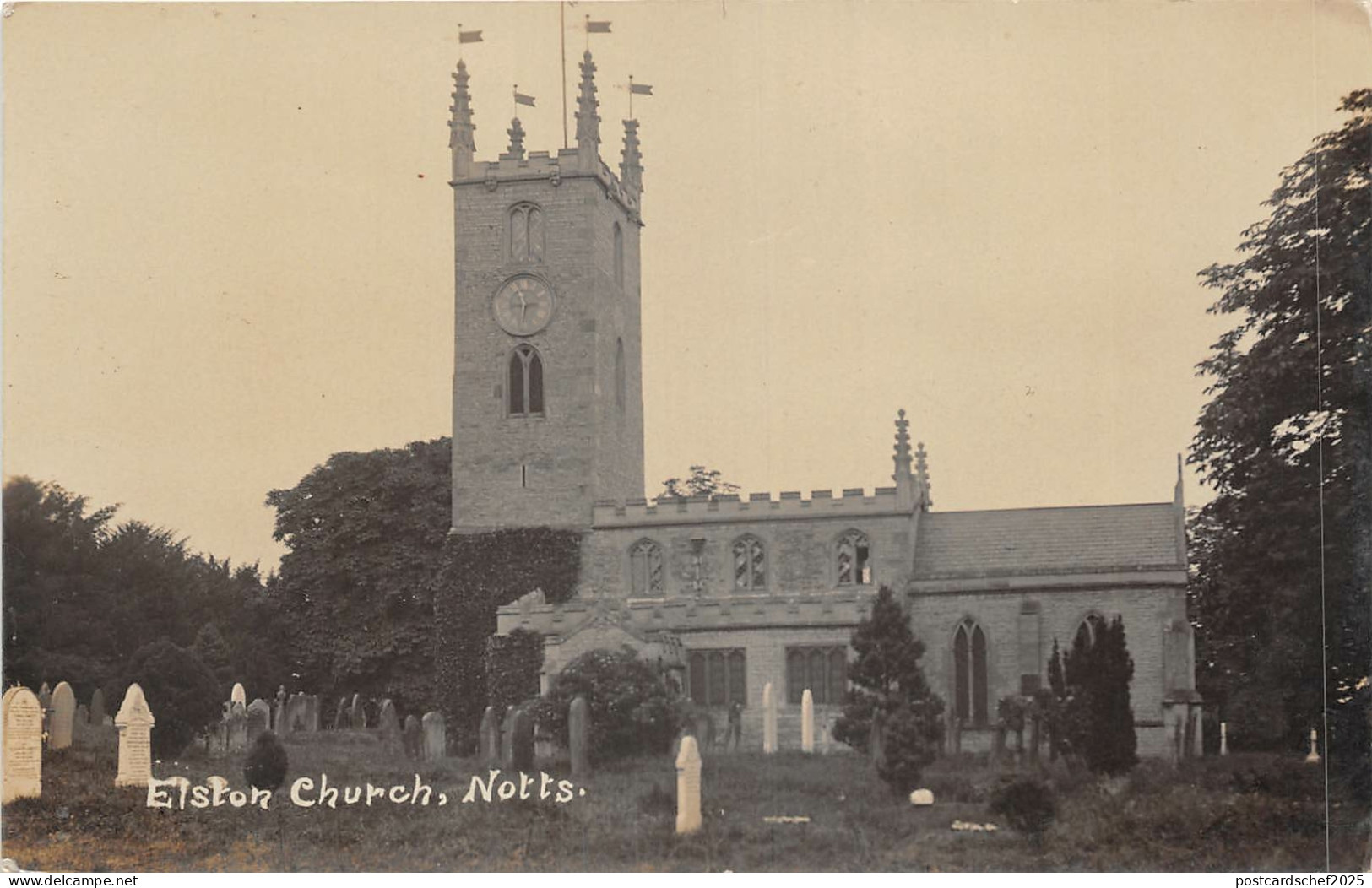 br109074 elston church uk Nottinghamshire real photo