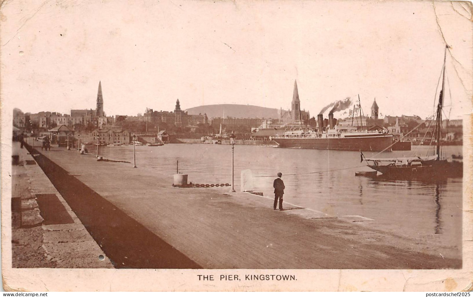BR62186 the pier kingstown ship bateaux real photo   northern ireland