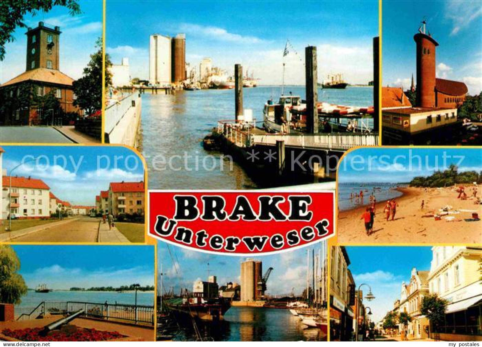 Brake Unterweser Schifffahrtsmuseum Hafen Strand Haeuserpartie Innenstadt