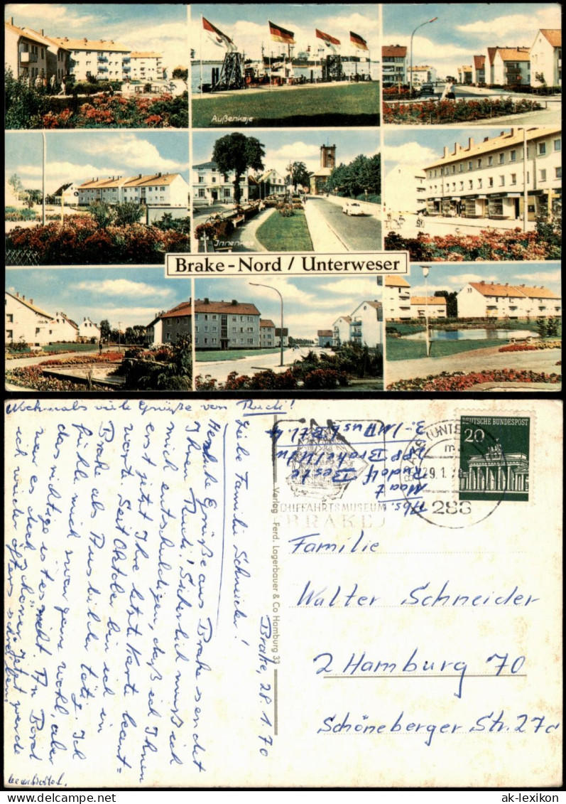 Brake (Unterweser) Stadtteilansichten aus Brake-Nord Mehrbildkarte 1970