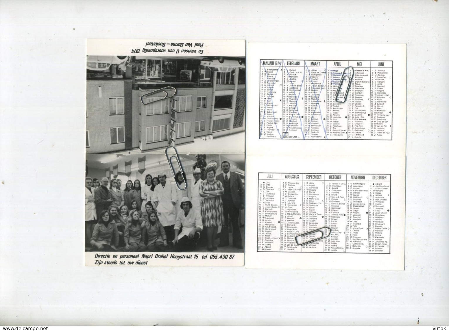 Brakel :  NOPRI   kalender 1974