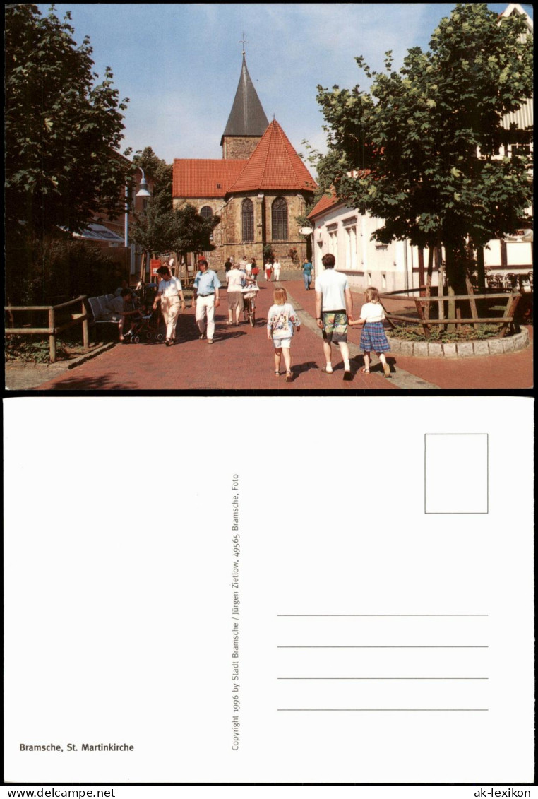 Bramsche Partie an der St. Martinkirche, Personen beim Spaziergang 1996