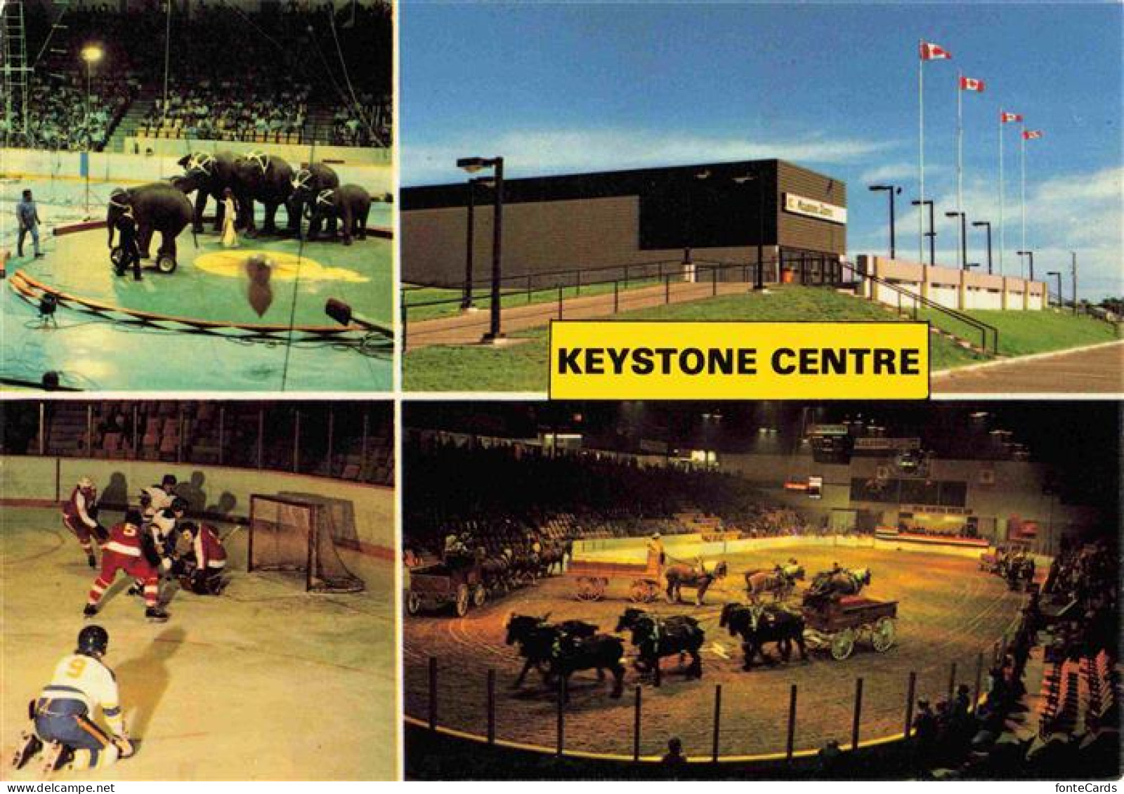 Brandon Manitoba Keystone Centre mit Elefanten Hockey Pferdekutschen