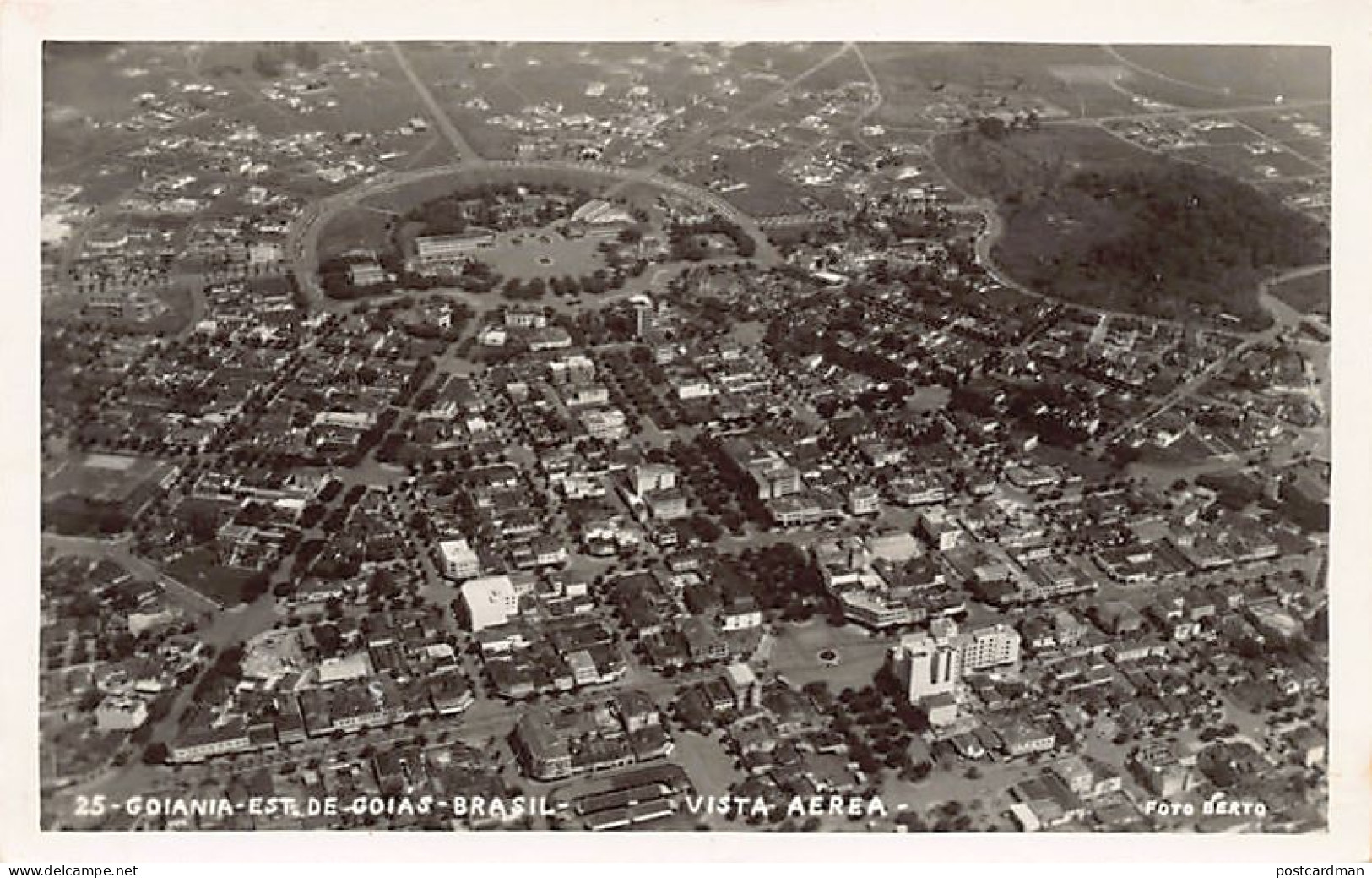 Brasil - GOIANIA - Vista Aerea - POSTAL FOTO A parte superior do cartão postal está ligeiramente danificada. - Ed. Foto