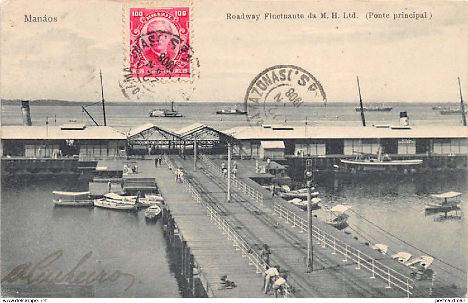 Brasil - MANAUS Manáos - Roadway Fluctuante da M. H. Ltd - Ponte principal - Ed. G. Huebner & Amaral 6447