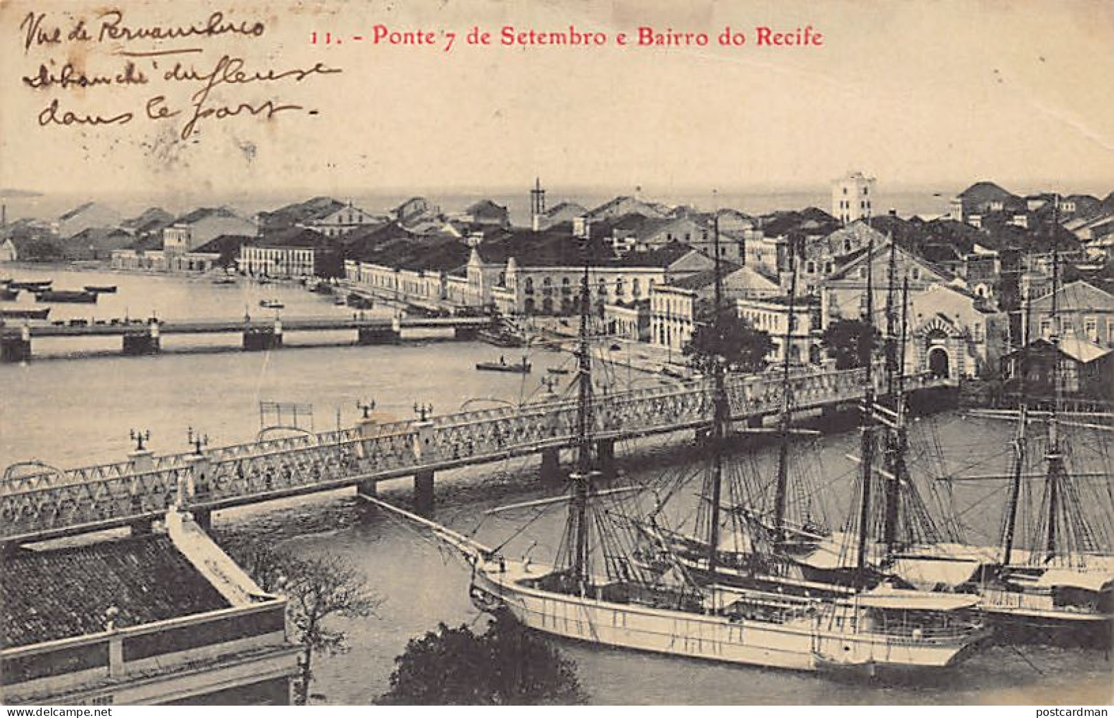 Brasil - PERNAMBUCO Recife - Ponte 7 de Setembro e Bairro do Recife - Ed. M. Nogueira de Souza 11