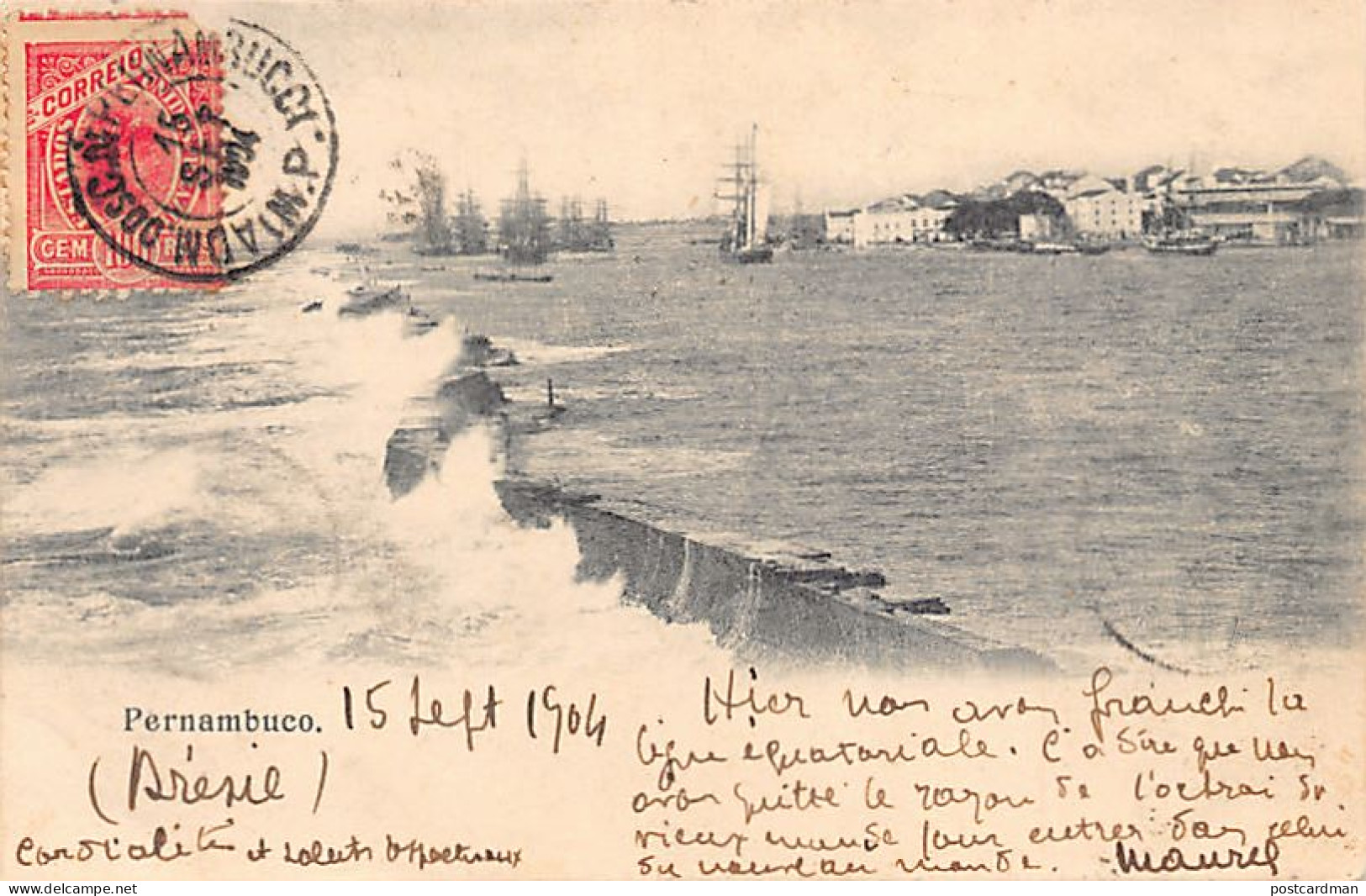 Brasil - RECIFE - Entrada da barra - Ed. desconhecido