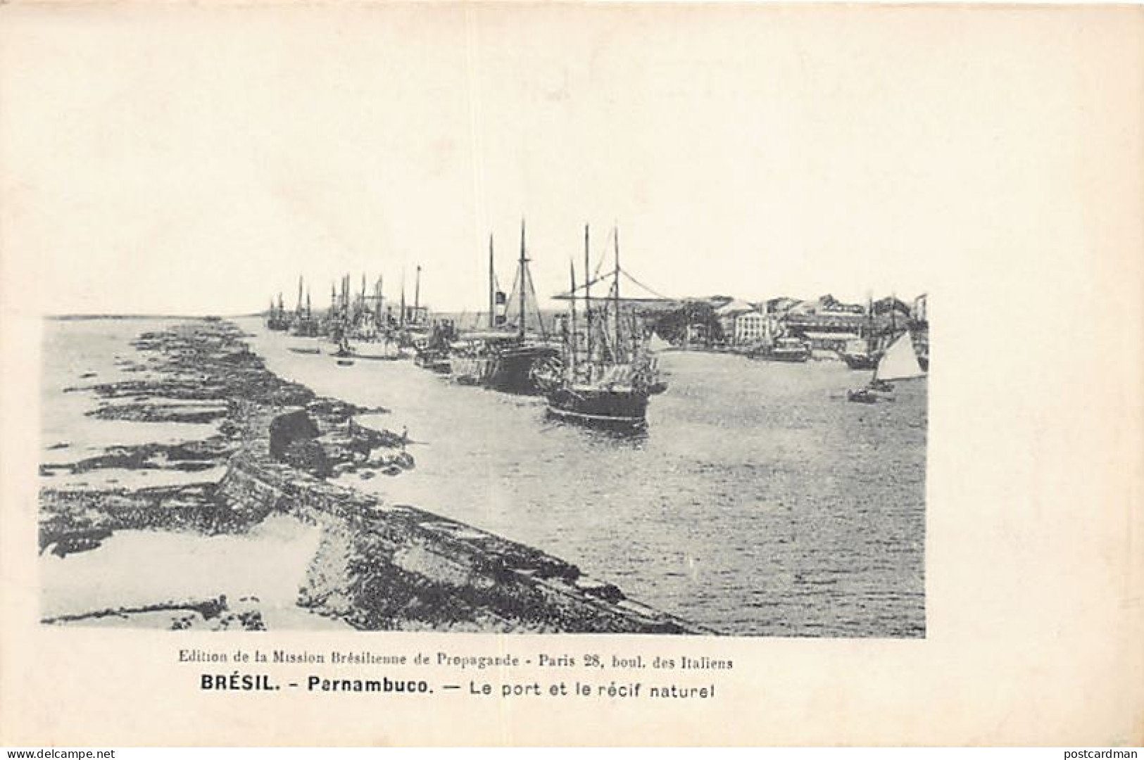 Brasil - RECIFE Pernambuco - O porto e o recife natural - Ed. Mission Brésilienne de Propagande