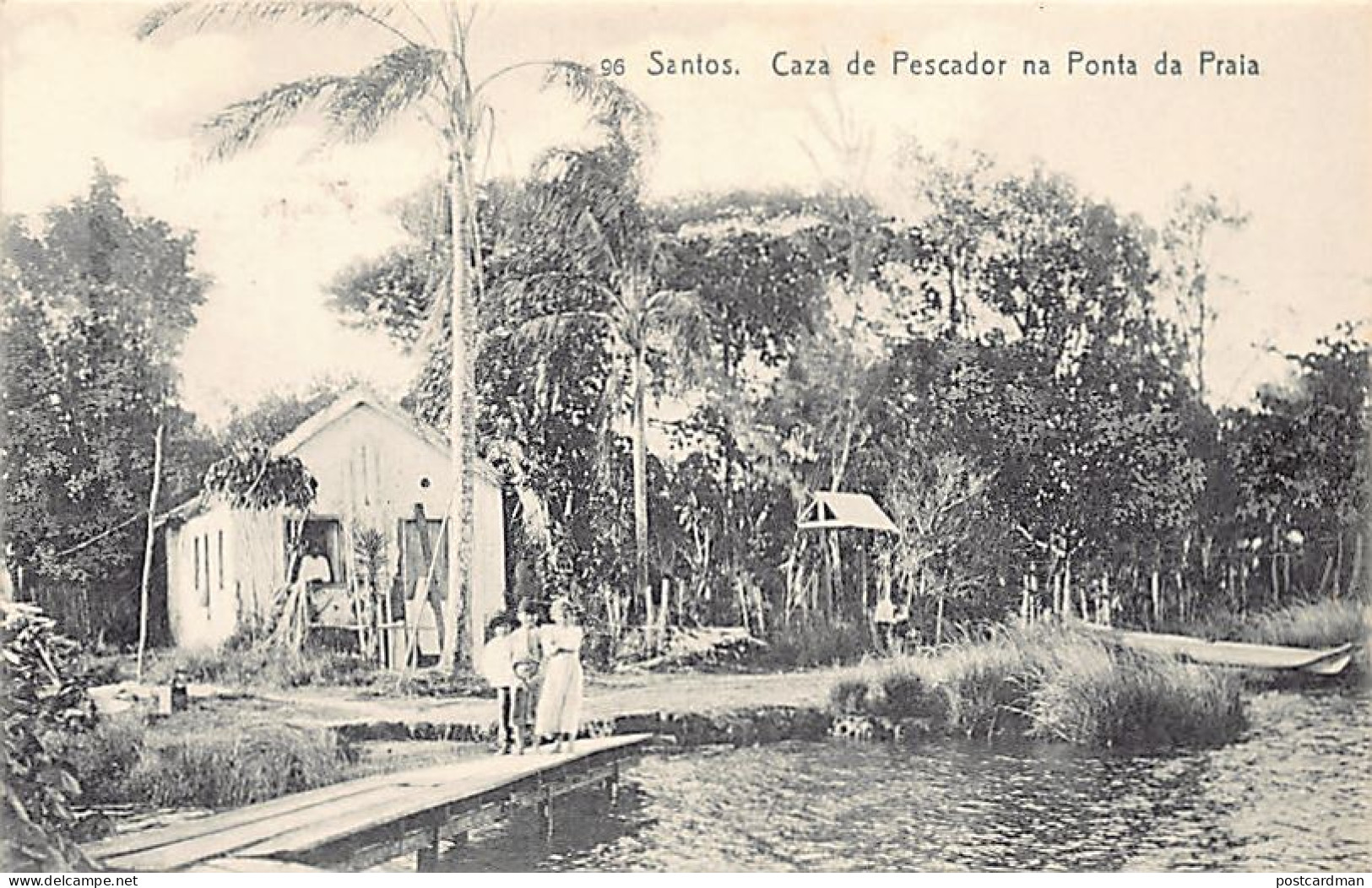 Brasil - SANTOS - Caza de Pescador na Ponta da Praia - Ed. M. Pontes & Co.