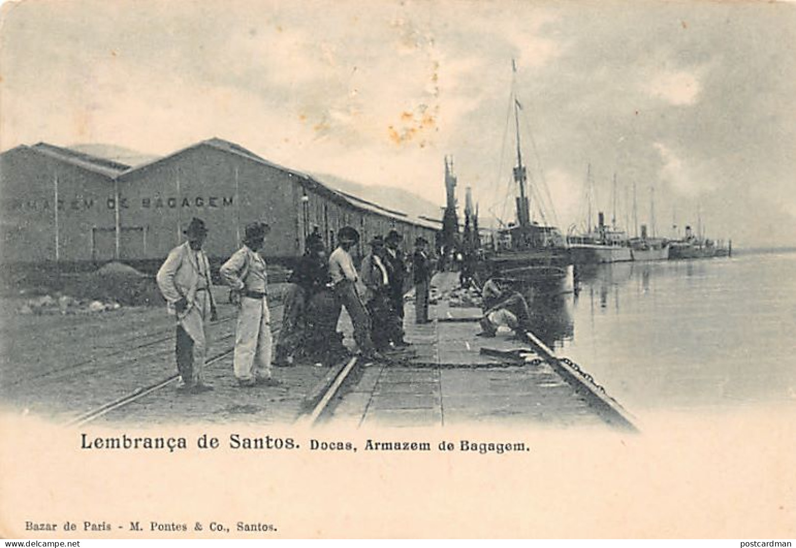 Brasil - SANTOS - Docas - Armazem de Bagagem - Ed. Bazar de Paris - M. Pontes & Co.