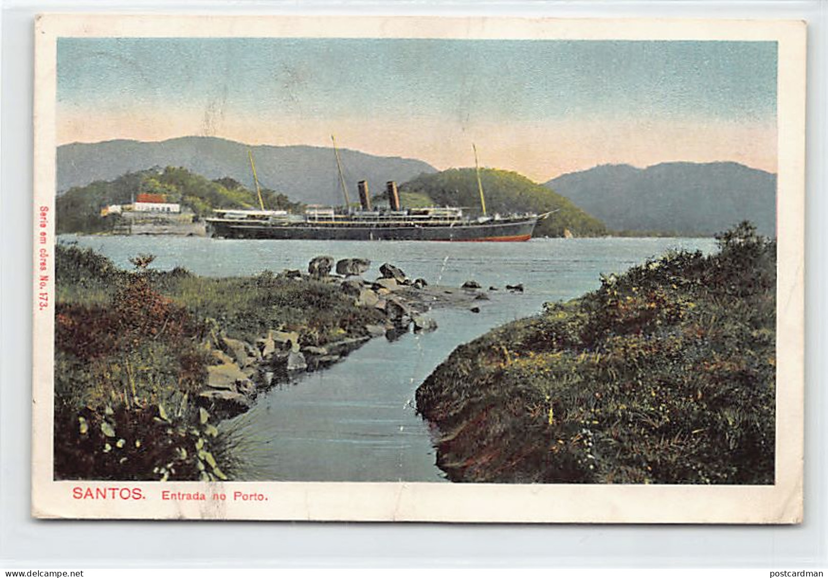 Brasil - SANTOS - Entrada no Porto - SEE SCANS FOR CONDITION - Ed. M. Pontes & Co. 173