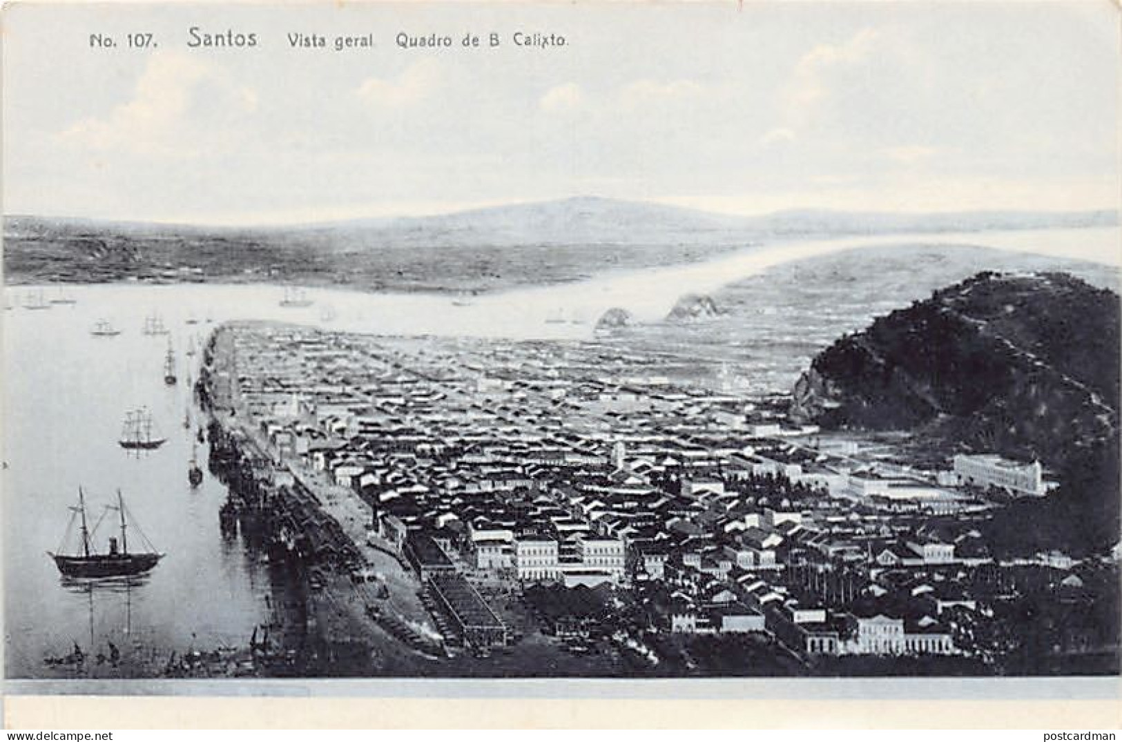 Brasil - SANTOS - Vista geral - Quadro de B. Calikto - Ed. M. Pontes & Co. 107